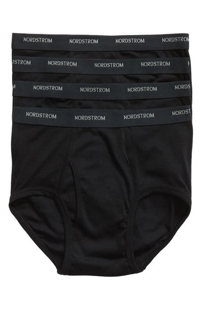 Nordstrom Men's Shop Nordstrom 4-pack Supima® Cotton Briefs In Black