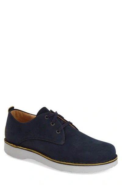 Samuel Hubbard Free Plain Toe Derby In Navy Nubuck