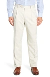 BERLE CLASSIC FIT PLEATED MICROFIBER PERFORMANCE TROUSERS,383-05 MI