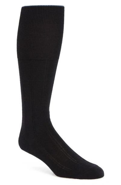 Nordstrom Men's Shop Over The Calf Wool Socks In Navy