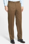 BERLE FLAT FRONT CLASSIC FIT WOOL GABARDINE DRESS PANTS,735-36 HA