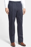 BERLE PLEATED CLASSIC FIT COTTON DRESS PANTS,096-17 WI