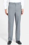 BERLE BERLE SELF SIZER WAIST PLAIN WEAVE FLAT FRONT WASHABLE TROUSERS,980-55 SS