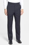 BERLE SELF SIZER WAIST FLAT FRONT LIGHTWEIGHT PLAIN WEAVE CLASSIC FIT TROUSERS,992-17 SS