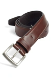 Johnston & Murphy Calfskin Belt In Dark Brown