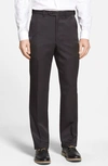 BERLE BERLE SELF SIZER WAIST FLAT FRONT CLASSIC FIT MICROFIBER TROUSERS,M383-09 SS