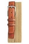 Torino Braided Stretch Cotton Belt In Camel