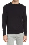 Nordstrom Men's Shop Nordstrom Cotton & Cashmere Crewneck Sweater In Black Caviar