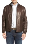 Remy Leather Lambskin Leather Jacket In Coffee