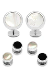 Ox & Bull Trading Co. Cufflinks, Inc. Ox And Bull Trading Co. Mother-of-pearl Cuff Links & Shirt Stud Set In White