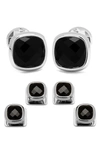 OX & BULL TRADING CO. CUFFLINKS, INC. OX AND BULL TRADING CO. ONYX CUFF LINKS & SHIRT STUD SET,OB-FCUSH-ONX-SS