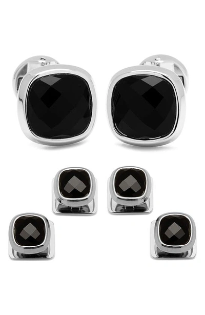 OX & BULL TRADING CO. CUFFLINKS, INC. OX AND BULL TRADING CO. ONYX CUFF LINKS & SHIRT STUD SET,OB-FCUSH-ONX-SS