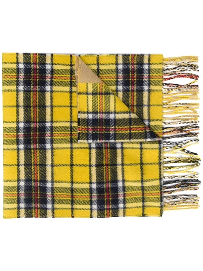 Burberry Patchwork Vintage Check Scarf In Yellow