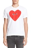 Comme Des Garçons Big Heart Graphic Tee In White