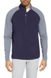 Cutter & Buck Response Hybrid Overknit Quarter Zip Pullover In Navy