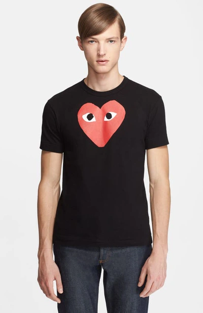 Comme Des Garçons Play Heart Graphic T-shirt In Black