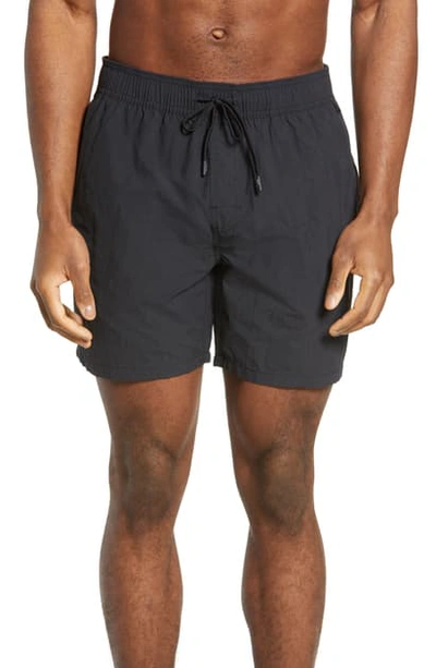 Reyn Spooner Solid Swim Trunks In Stretch Limo