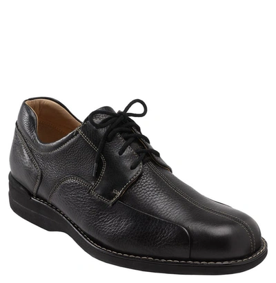 Johnston & Murphy Men's Comfort Shuler Bike Toe Oxford In Black Tumbled