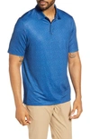 Cutter & Buck Pike Micro Floral Print Polo In Indigo