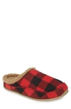 Deer Stags Nordic Plus Memory Foam Slipper In Red/ Black