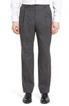 BERLE BERLE LIGHTWEIGHT PLAIN WEAVE PLEATED CLASSIC FIT TROUSERS,991-58 WI