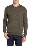 Nordstrom Men's Shop Cotton & Cashmere Crewneck Sweater In Green Forest Marl