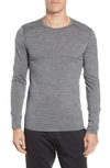 Icebreaker Oasis Long Sleeve Merino Wool Base Layer T-shirt In Gritstone Heather