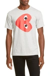 Comme Des Garçons Heart Logo Graphic Tee In Grey