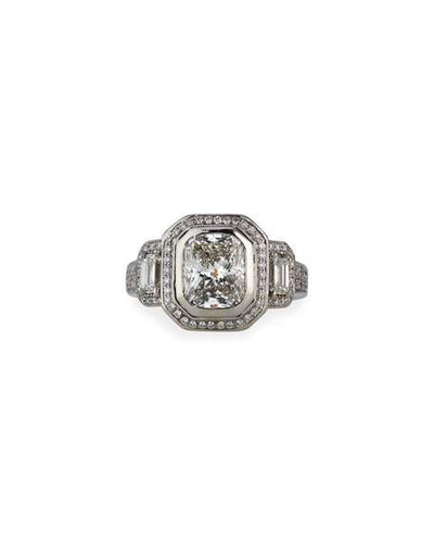 N Gogolick & Son Platinum Rectangular Diamond Engagement Ring