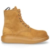 ALEXANDER MCQUEEN LACE-UP BOOTS ANKLE BOOTS NEW MICMAC SUEDE LOGO BROWN