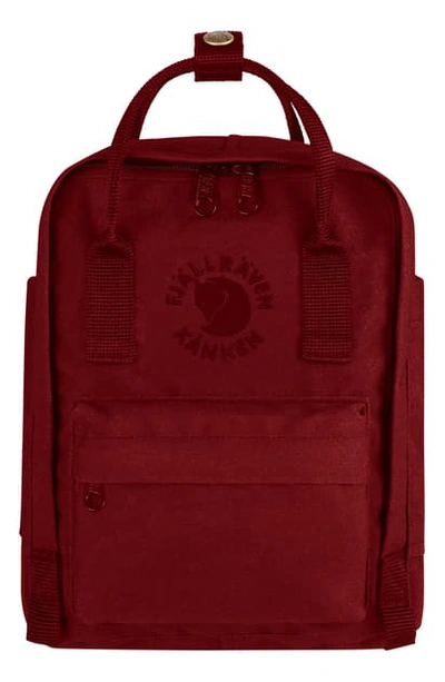 Fjall Raven Mini Re-kanken Water Resistant Backpack In Ox Red