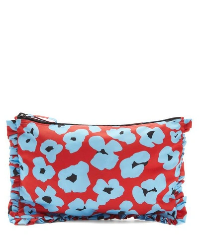 La Doublej Hand Pochette Clutch Bag In Flower Leopard