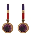 ALICE CICOLINI Gold Candy Lacquer Amethyst Bar Drop Earrings,5057865999975