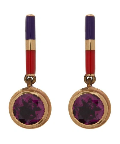 Alice Cicolini Gold Candy Lacquer Amethyst Bar Drop Earrings