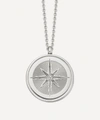 ASTLEY CLARKE SILVER CELESTIAL COMPASS WHITE SAPPHIRE LOCKET NECKLACE,000646513