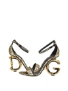 Dolce & Gabbana Sculpted-heel Jacquard Sandals In Black