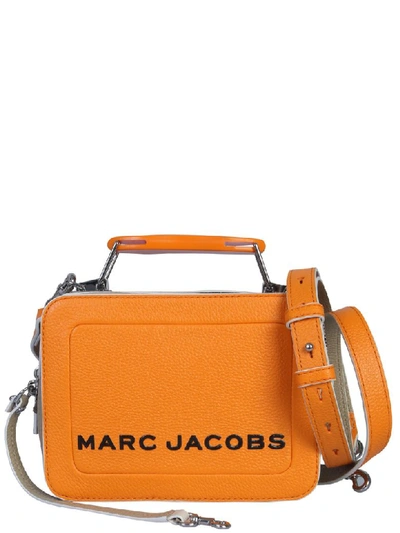 Marc Jacobs The Textured Colorblock Box Mini Bag In Arancione