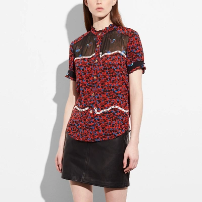 Coach Patchwork Blouse In Black