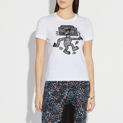 Coach X Keith Haring T-shirt Mit Verzierung In White