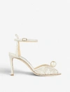 Jimmy Choo Womens White Sacora 85 Lace Sandals In Ivory/white