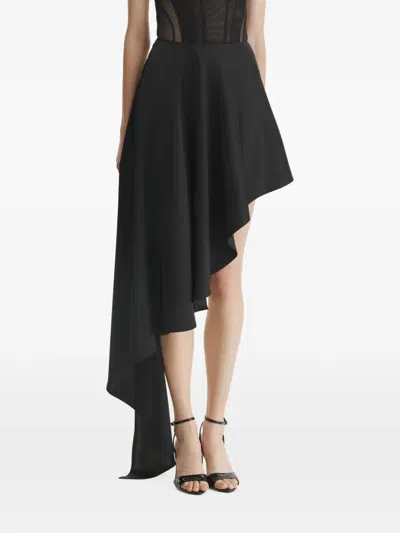 2310 Studio Asymmetric Draped Mini Skirt In Black