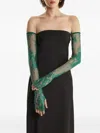 2310 Studio Floral-lace Gloves In Green