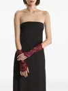 2310 Studio Floral-trimmed Gloves In Red