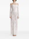 2310 Studio Lace Corset Off-shoulder Maxi Dress In White