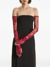 2310 Studio Lace-floral Gloves In Red