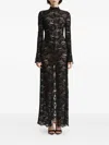 2310 Studio Lace Mock-neck Maxi Dress In Black