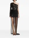 2310 Studio Lace One-shoulder Dress In Black