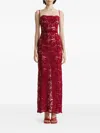 2310 Studio Lace-panelled Maxi Dress In Red