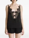 2310 Studio Lace-panelled Top In Black