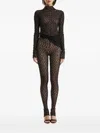2310 Studio Lace-pattern High-neck Top In Black